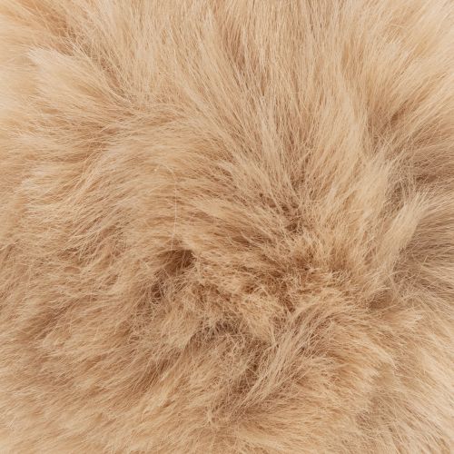 Boule décorative à suspendre en fausse fourrure blanche et beige 7 cm – Lot de 6 | Floristik24.fr