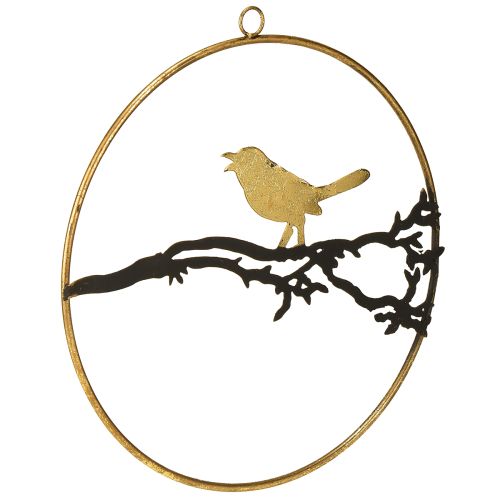 Article Décoration de fenêtre oiseau, décoration automne à suspendre, métal Ø22,5cm