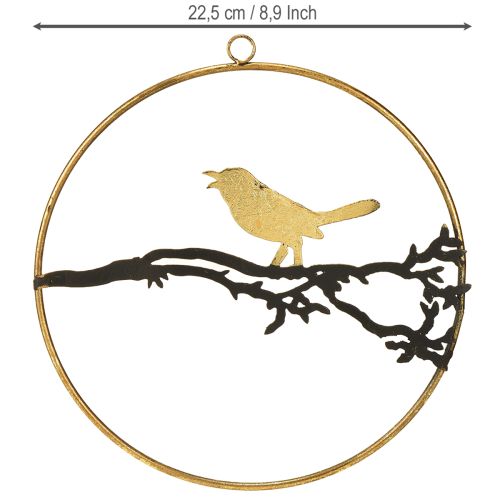 Article Décoration de fenêtre oiseau, décoration automne à suspendre, métal Ø22,5cm