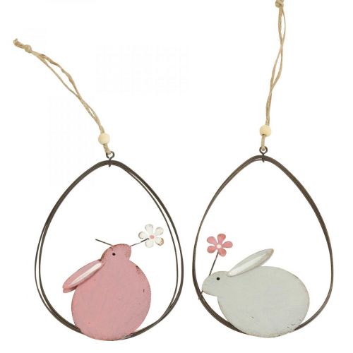 Floristik24 Décoration de fenêtre lapin de Pâques décoration à suspendre en métal Pâques 15cm 4pcs