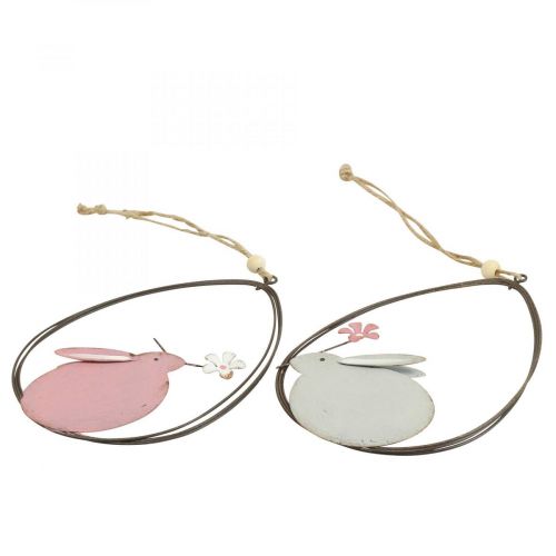 Floristik24 Décoration de fenêtre lapin de Pâques décoration à suspendre en métal Pâques 15cm 4pcs