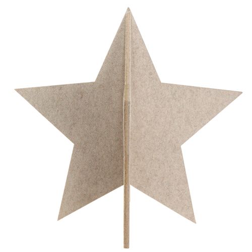 Article Etoile décorative en feutrine à poser décoration de Noël feutrine beige H62cm