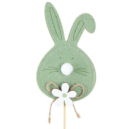 Lapin de Pâques en feutre sur bâton en bois – Jolies décorations pour le printemps et Pâques 12 cm 12 pièces
