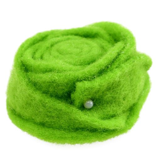 Feutrine vert rose Ø6.5cm 9pcs