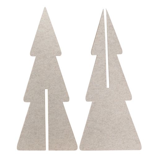 Article Décoration sapin de Noël en feutre sapin beige H80cm