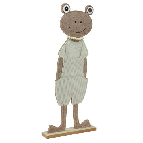 Article Grenouille décorative en feutre avec salopette figurine décorative beige feutre H51,5cm