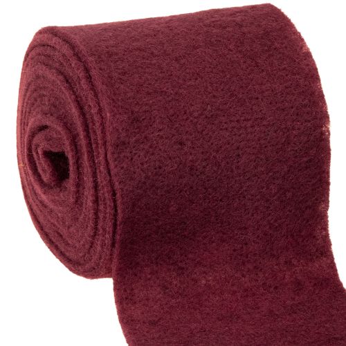 Ruban de feutrine en laine, rouge foncé, 15 cm x 5 m, pour la décoration et les loisirs créatifs