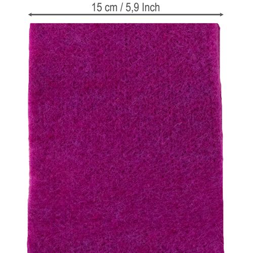 Article Ruban de feutrine en laine, fuchsia, 15 cm x 5 m, pour la décoration et les loisirs créatifs