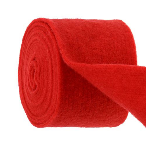 Floristik24 Ruban feutre 15cm x 5m rouge