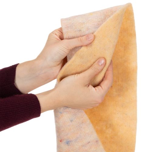 Ruban de feutrine, dessous de plat bicolore en feutrine de laine, orange/multicolore, 15 cm x 5 m | Floristik24.fr