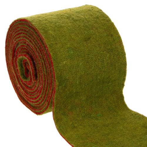 Ruban de feutrine de laine bicolore vert/rouge, 15 cm x 5 m, idéal pour décorer les pots de fleurs. acheter | Floristik24.fr