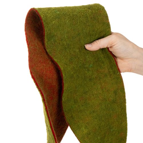 Ruban de feutrine de laine bicolore vert/rouge, 15 cm x 5 m, idéal pour décorer les pots de fleurs. | Floristik24.fr