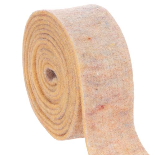 Ruban de feutrine bicolore en pure laine, orange/multicolore, 7,5 cm de large, 5 m de long. acheter | Floristik24.fr