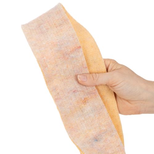 Ruban de feutrine bicolore en pure laine, orange/multicolore, 7,5 cm de large, 5 m de long. | Floristik24.fr