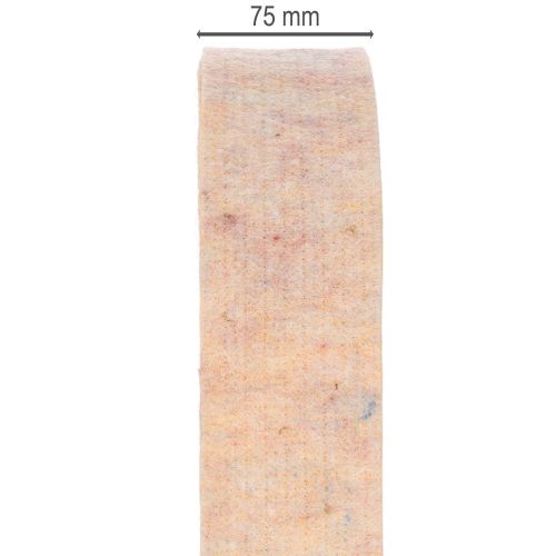 Ruban de feutrine bicolore en pure laine, orange/multicolore, 7,5 cm de large, 5 m de long. | Floristik24.fr