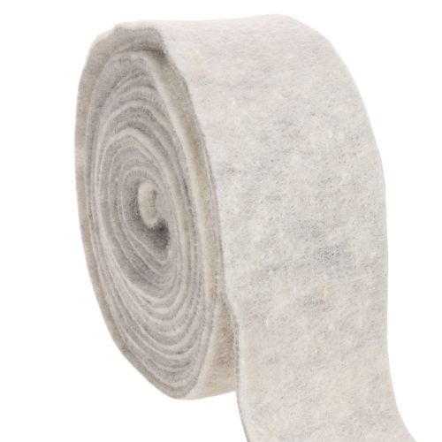 Bande de feutre 100 % laine, blanc et gris, 7,5 cm x 5 m, pour pots et décoration acheter | Floristik24.fr