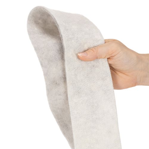 Bande de feutre 100 % laine, blanc et gris, 7,5 cm x 5 m, pour pots et décoration | Floristik24.fr