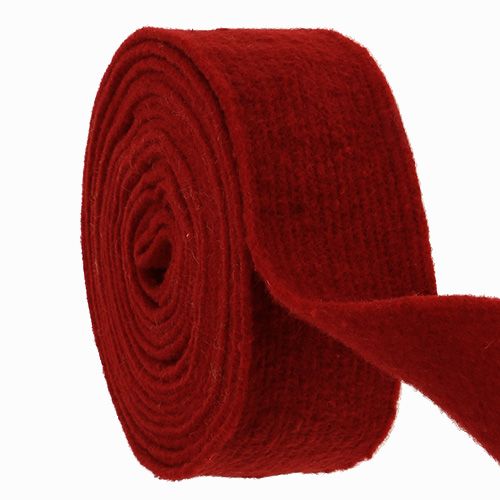 Floristik24 Ruban feutre rouge foncé 7.5cm 5m