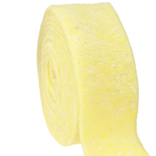 Ruban feutre jaune clair 7,5cm 5m