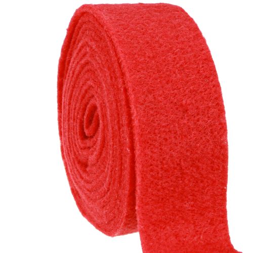 Floristik24 Ruban feutre rouge 7.5cm 5m