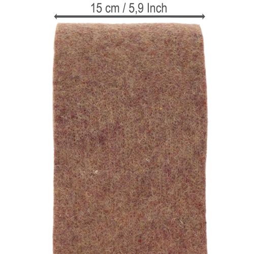 Ruban de feutre de laine bicolore 15 cm x 5 m, violet et brun clair, pour pots de fleurs | Floristik24.fr