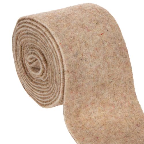 Bande de feutre de laine bicolore brun et blanc, 15 cm x 5 m, pour décoration de pots acheter | Floristik24.fr