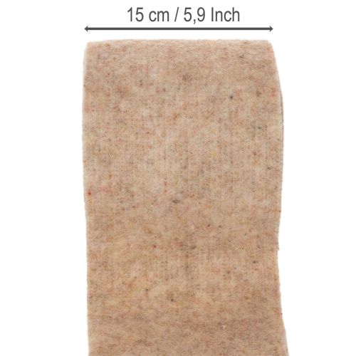 Bande de feutre de laine bicolore brun et blanc, 15 cm x 5 m, pour décoration de pots | Floristik24.fr