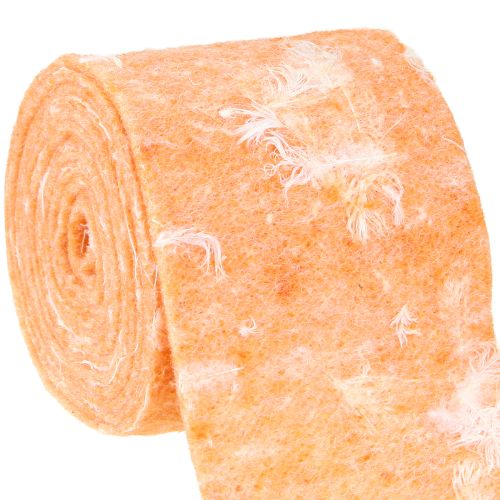 Ruban en feutre ruban de laine tissu décoratif plumes orange feutre de laine 15cm 5m