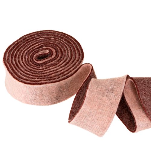 Article Ruban de feutre bicolore, ruban de pot, ruban de feutre de laine rose rouge 7,5 cm 5 m