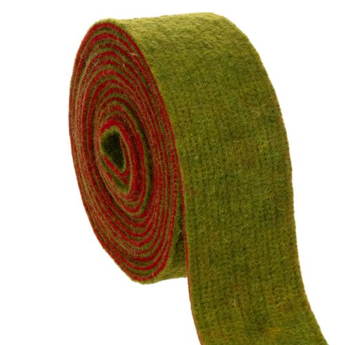 Ruban de feutre de laine rouge et vert, 7,5 cm x 5 m, pour décoration florale et pots | Floristik24.fr