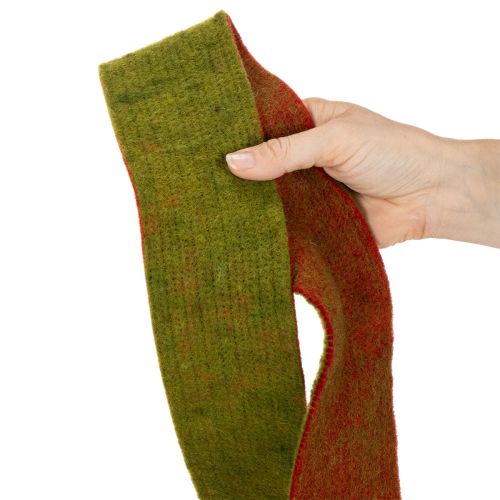 Ruban de feutre de laine rouge et vert, 7,5 cm x 5 m, pour décoration florale et pots | Floristik24.fr