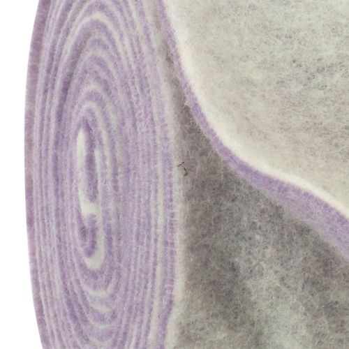 Article Ruban de feutrine 15cm x 5m bicolore violet clair, blanc