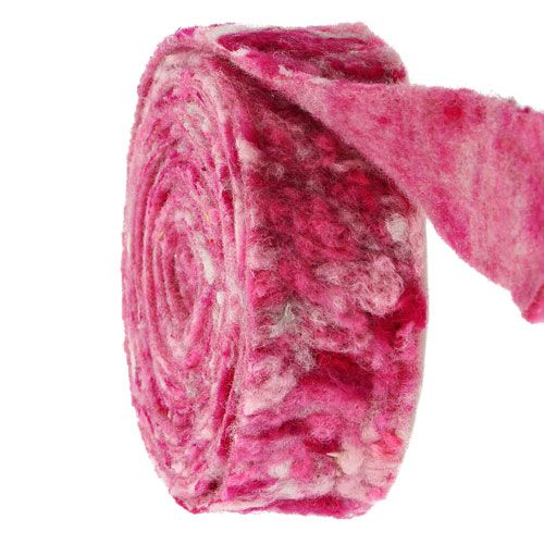 Floristik24 Bande de feutrine Happy fuchsia 7,5 cm 5 m
