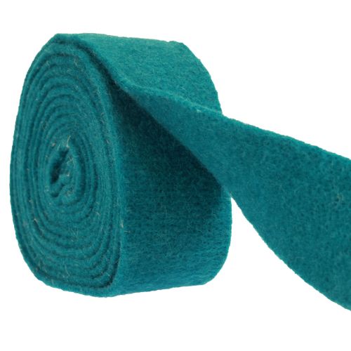Ruban feutre ruban de laine rouleau de feutre turquoise bleu vert 7,5cm 5m