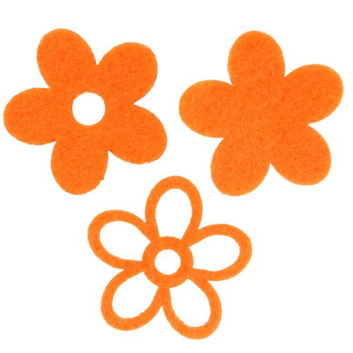 Floristik24 Fleur en feutre 4cm orange 72 pcs