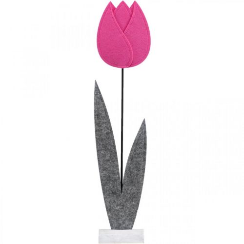 Floristik24 Feutrine fleur feutre déco fleur tulipe rose décoration de table H68cm