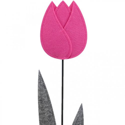 Floristik24 Feutrine fleur feutre déco fleur tulipe rose décoration de table H68cm