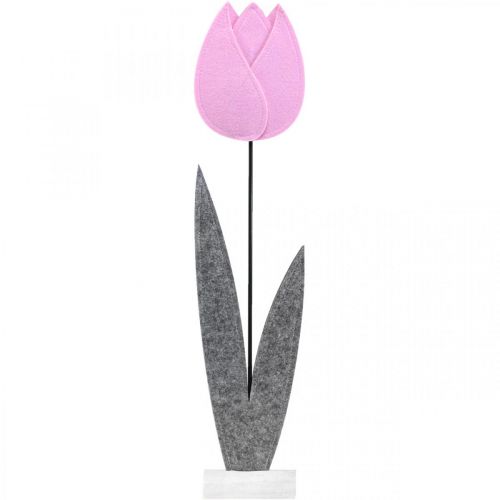 Floristik24 Feutrine fleur feutre déco fleur tulipe rose décoration de table H68cm