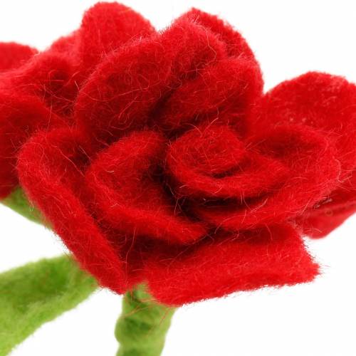 Floristik24 Fleur en feutre 15cm avec 3 fleurs