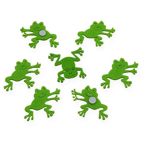 Floristik24 Grenouille en feutre avec point de colle vert 5,5cm 72 pcs