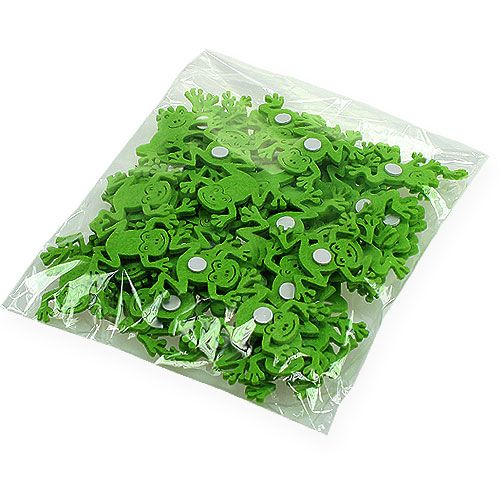 Floristik24 Grenouille en feutre avec point de colle vert 5,5cm 72 pcs