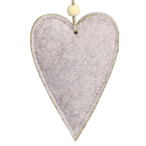 Article Coeurs en feutre décorations pour sapin de Noël coeurs beiges 8,5×12cm 6 pcs