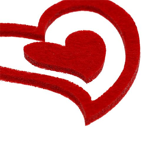 Floristik24 Coeurs en feutre mix 3cm - 7,5cm rouge 72 pcs