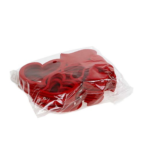 Floristik24 Coeurs en feutre mix 3cm - 7,5cm rouge 72 pcs