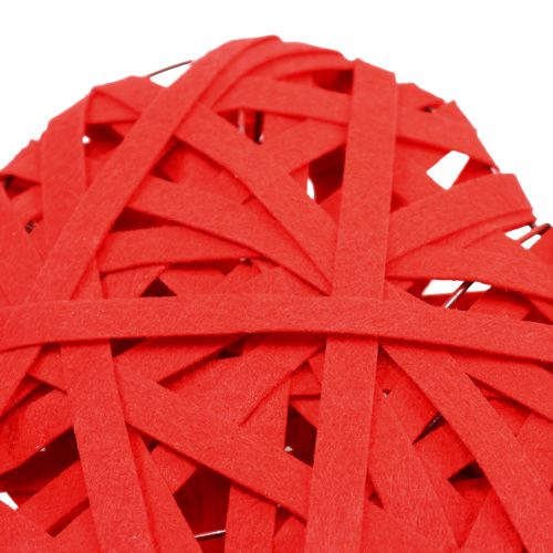 Floristik24 Cœurs de feutre à suspendre 26cm Rouge 2P