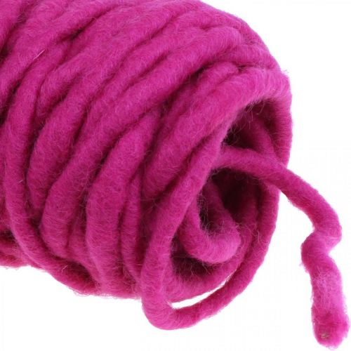 Fil de fil de feutre cordon de laine rose 20m