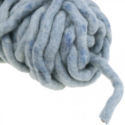 Cordon feutre polaire Mirabell 25m bleu/gris