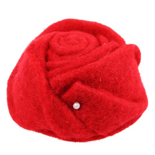 Floristik24 Feutre rose rouge Ø8cm H4cm 6pcs