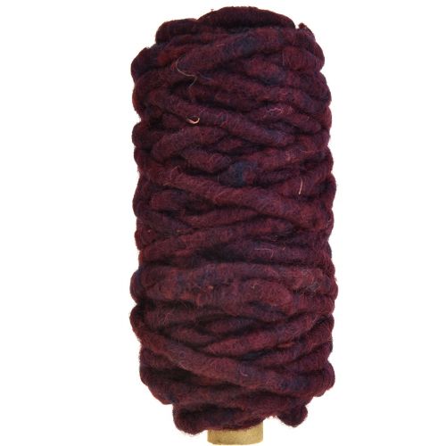 Floristik24 Cordon feutre cordon laine avec fil Rauris fil violet foncé 20m