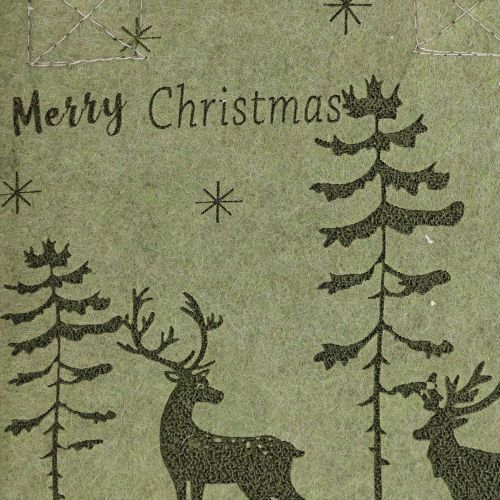 Floristik24 Sac en feutre Joyeux Noël petit avec anses Vert 15×10cm